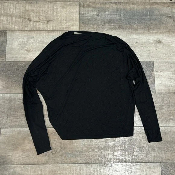 Enza Costa silk jersey slouchy top in black - Picture 2 of 5